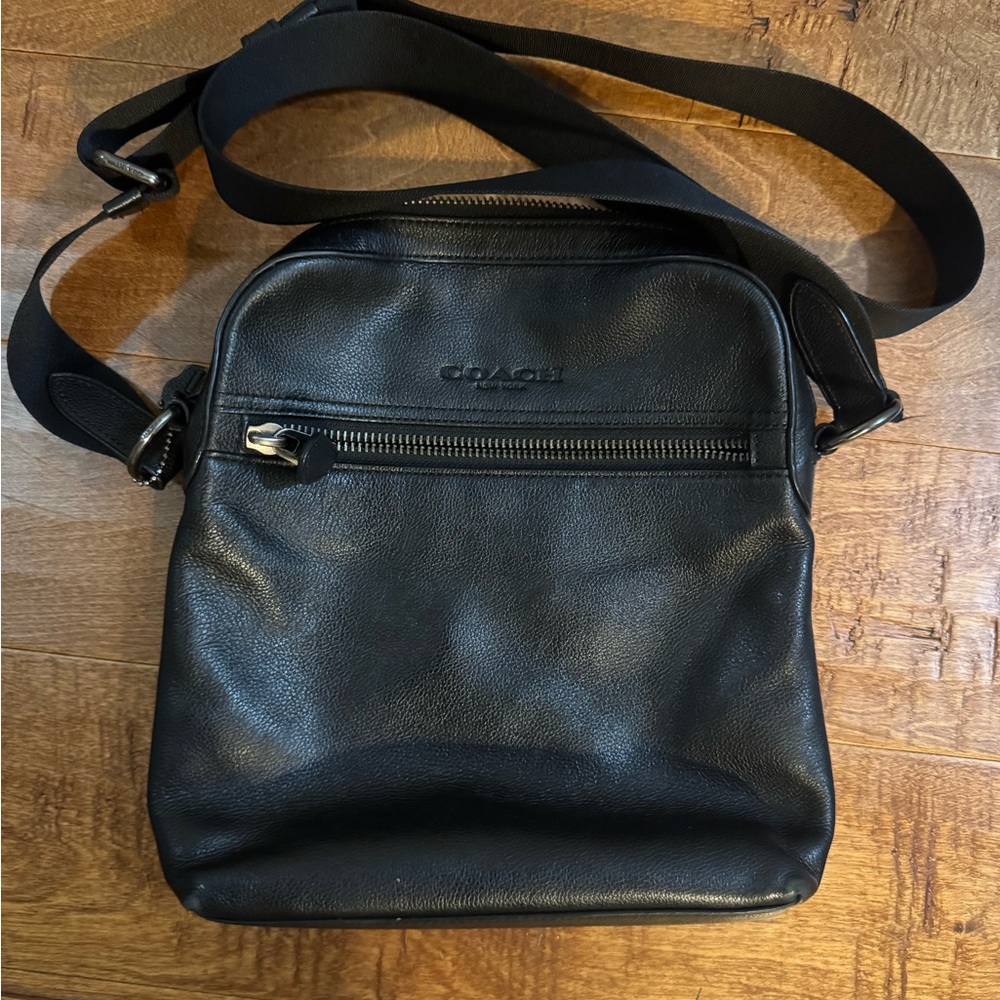 Coach Black Leather Messenger Bag